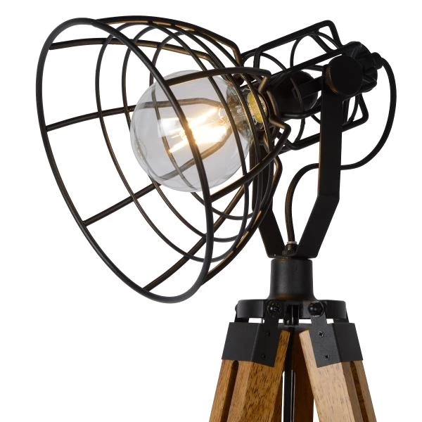 Lucide JOSHUA - Vloerlamp - 1xE27 - Zwart - detail 1